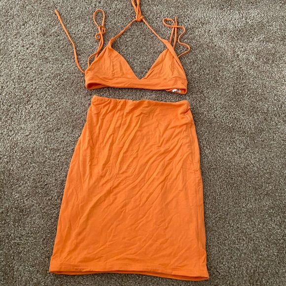 Naked Wardrobe Orange Two Piece Dress - Picture 2 of 6